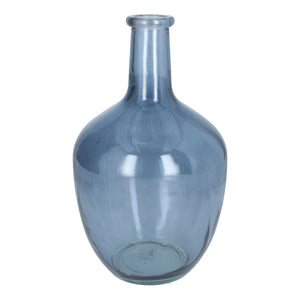 Large Blue Glass Rum Bottle Vase