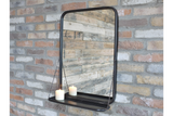 Industrial Mirror with Shelf