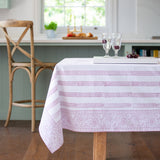 Raspberry Cotton Hand Block Printed Tablecloth