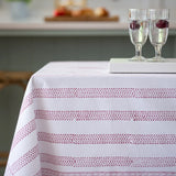 Raspberry Cotton Hand Block Printed Tablecloth