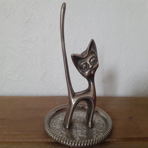 Vintage Seba Silver Plated Cat Ring Holder