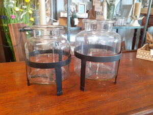 Jar Lantern on Metal Stand