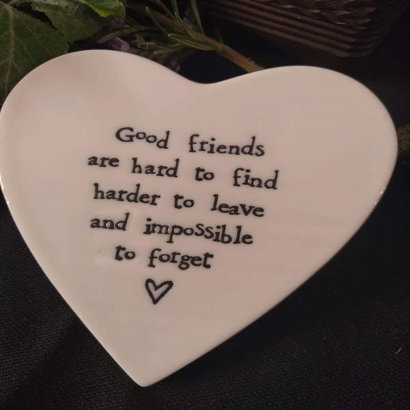 East Of India 'Good friends are hard to find...' Porcelain Coaster