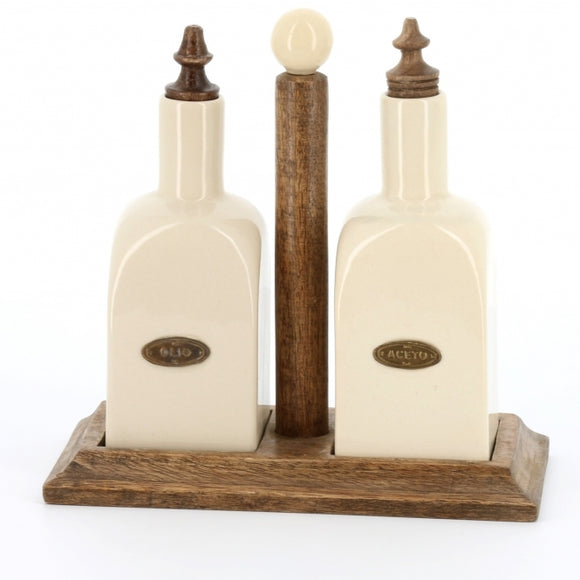 Oil & Vinegar Mango wood Set