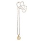 Frosted Marble Bead W/Charms Necklace- White